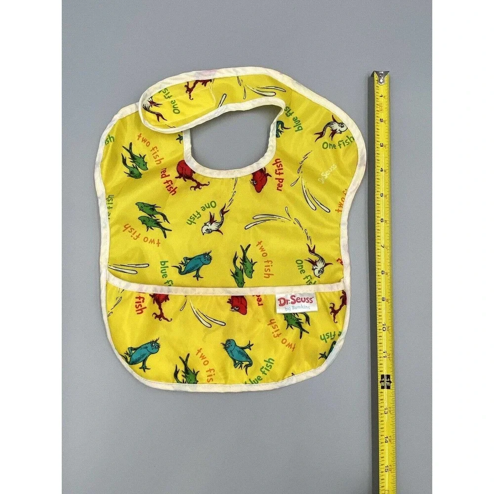 Yellow Dr Suess Bib BUMPKINS‎ Vinyl 1 Fish 2 Fish